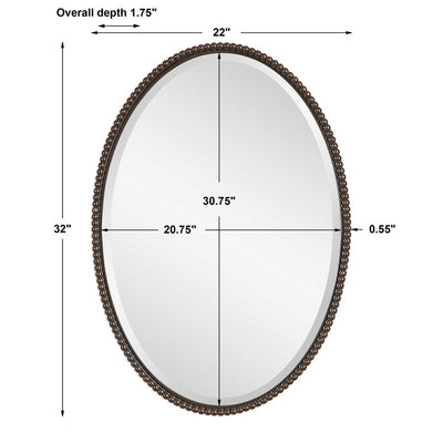 Sherise Brushed Nickel Oval Mirror