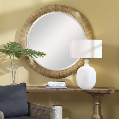 MARINER ROUND MIRROR, NATURAL/WHITE