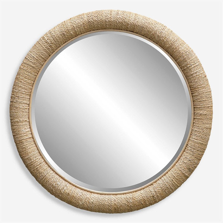 MARINER ROUND MIRROR, NATURAL/WHITE