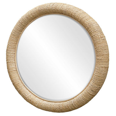 MARINER ROUND MIRROR, NATURAL/WHITE