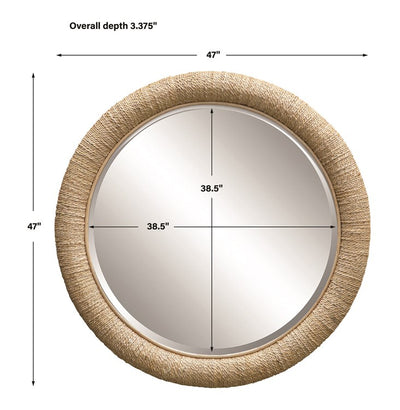 MARINER ROUND MIRROR, NATURAL/WHITE