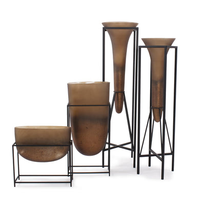 Euler Bronze Glass Vases