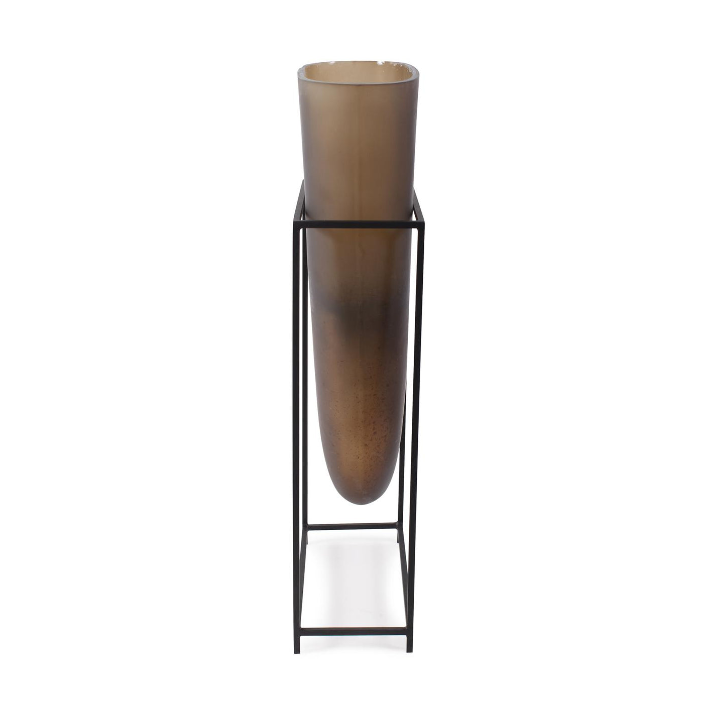 Euler Bronze Glass Drop Vase w/Stand