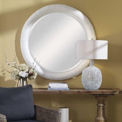 MARINER ROUND MIRROR, NATURAL/WHITE