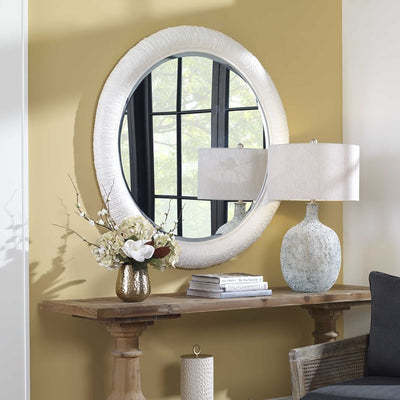 MARINER ROUND MIRROR, NATURAL/WHITE