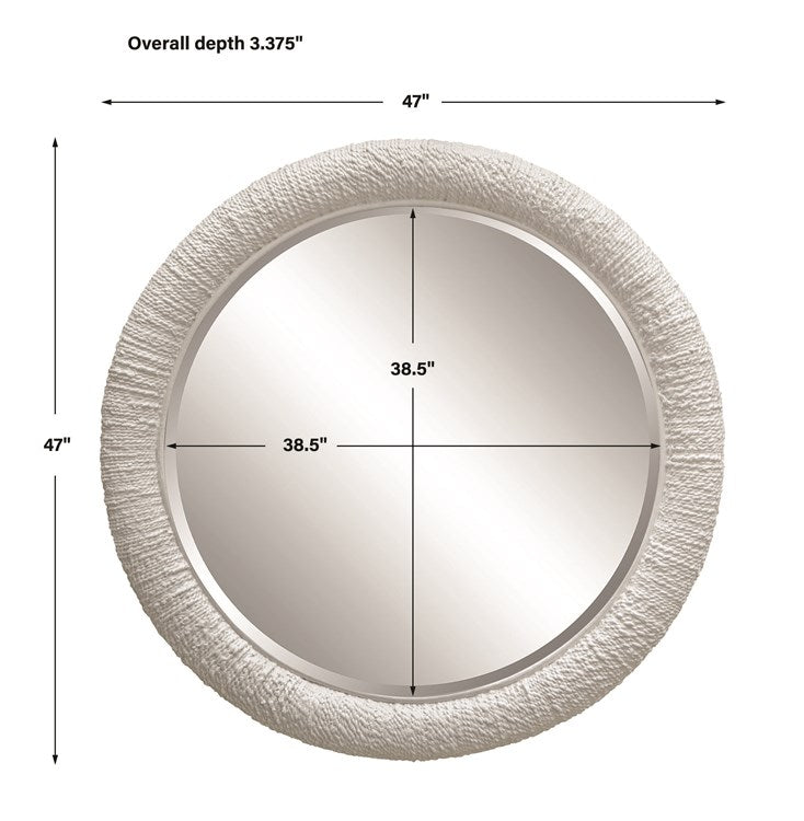 MARINER ROUND MIRROR, NATURAL/WHITE