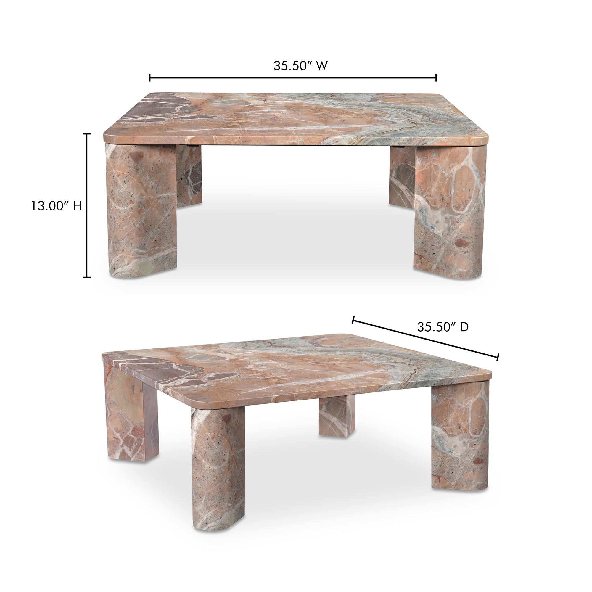 Segment Coffee Table Orange Levante Marble