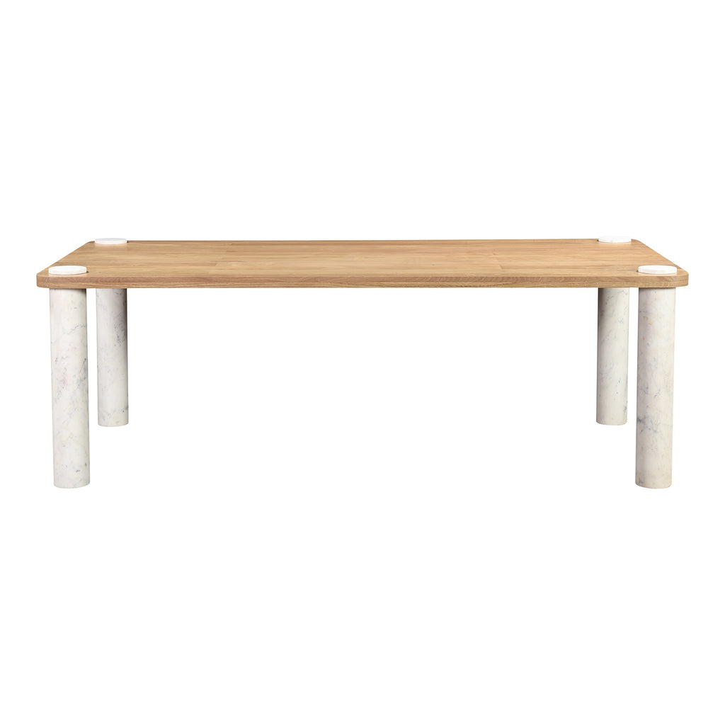 Century Dining Table Natural White Marble Leg