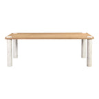 Century Dining Table Natural White Marble Leg