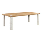 Century Dining Table Natural White Marble Leg