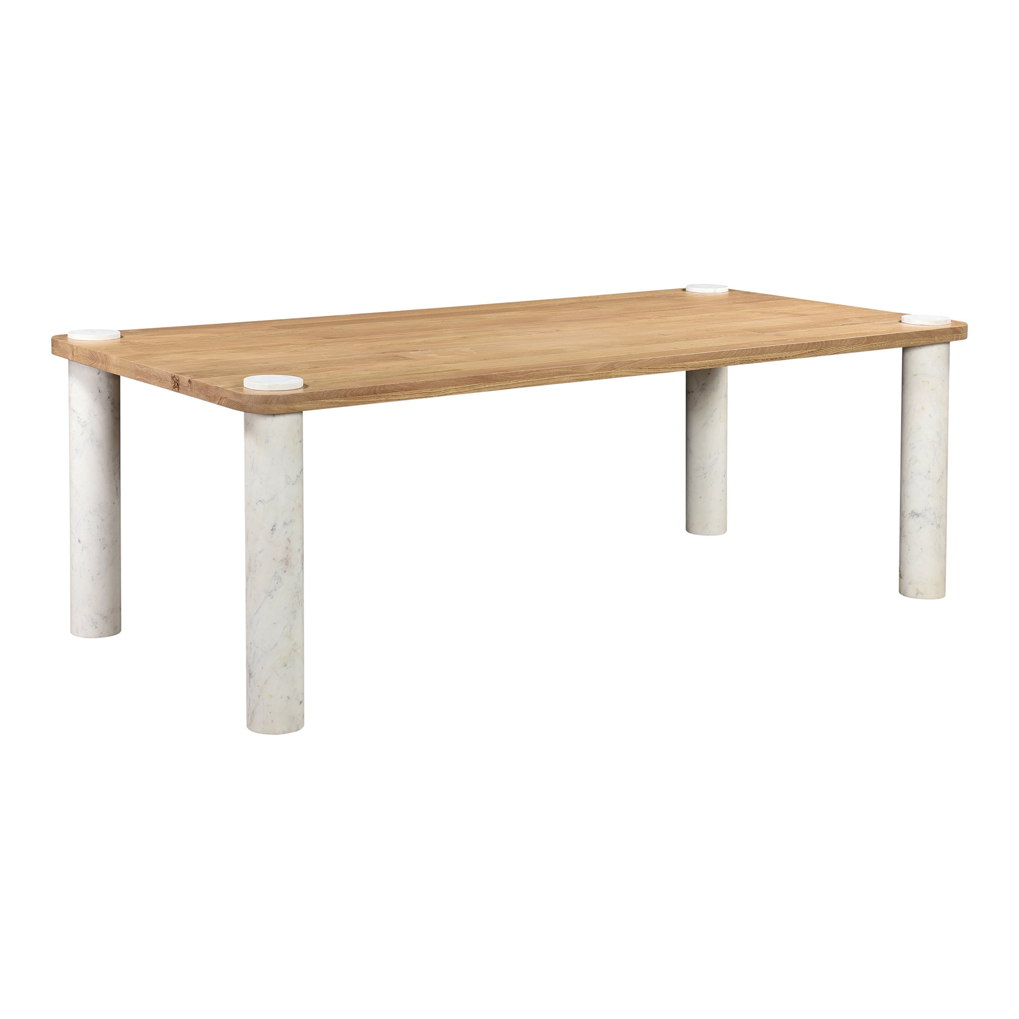 Century Dining Table Natural White Marble Leg