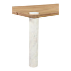 Century Dining Table Natural White Marble Leg
