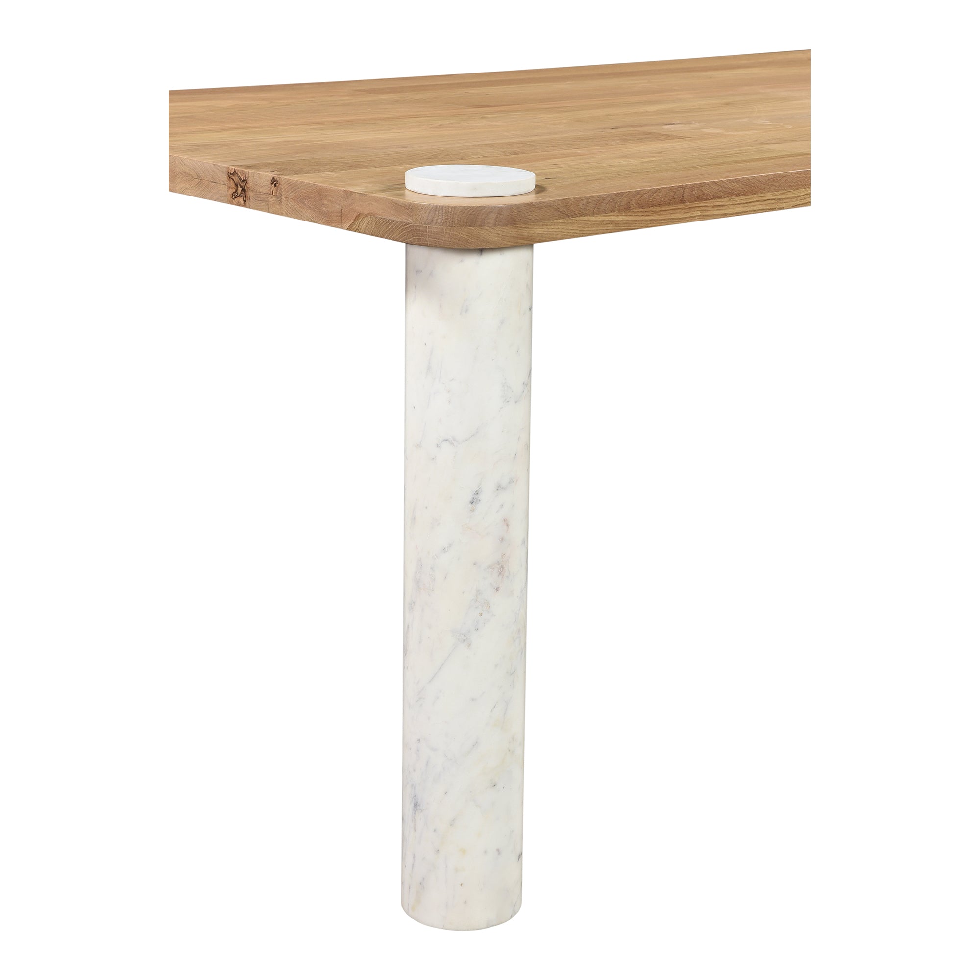 Century Dining Table Natural White Marble Leg