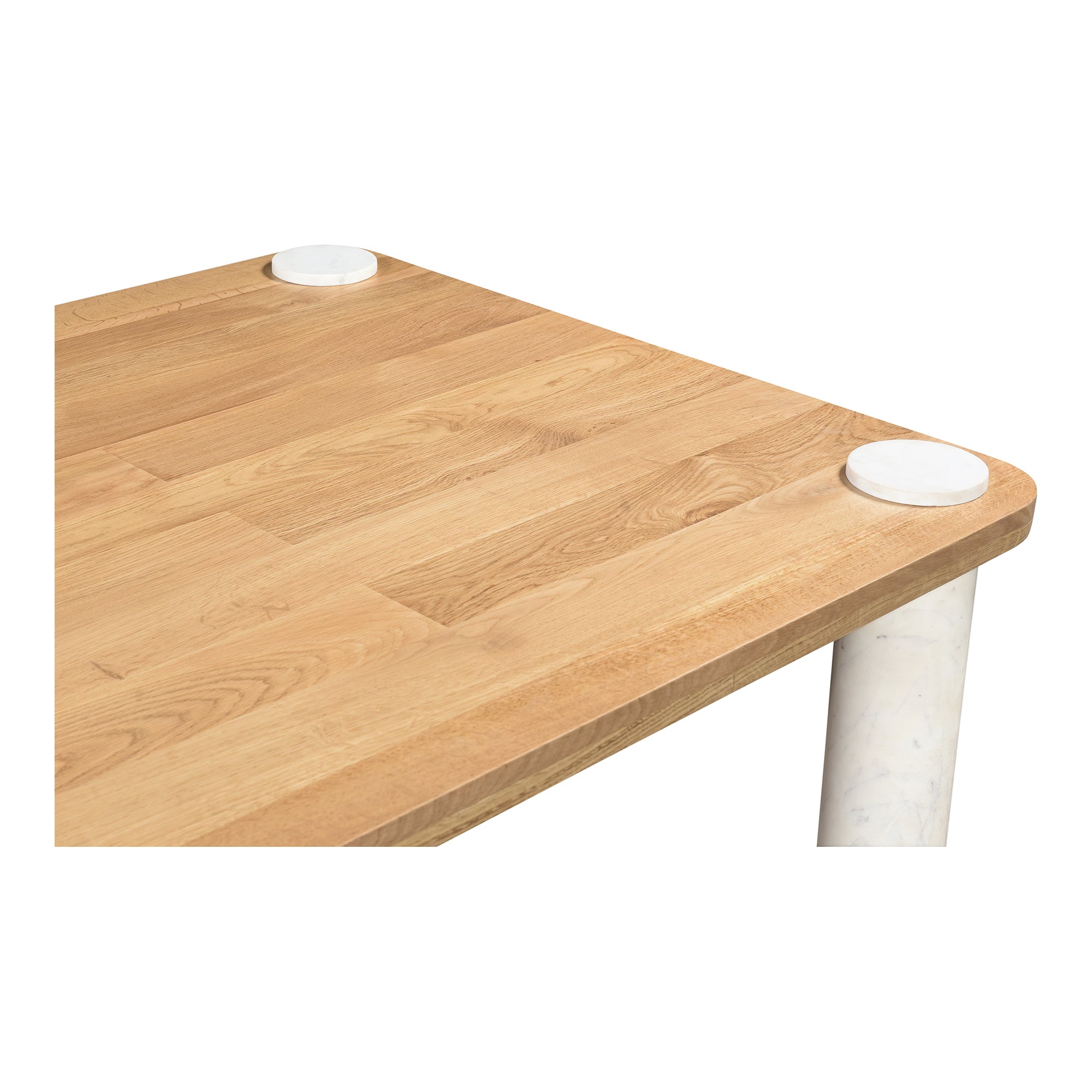 Century Dining Table Natural White Marble Leg
