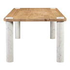 Century Dining Table Natural White Marble Leg