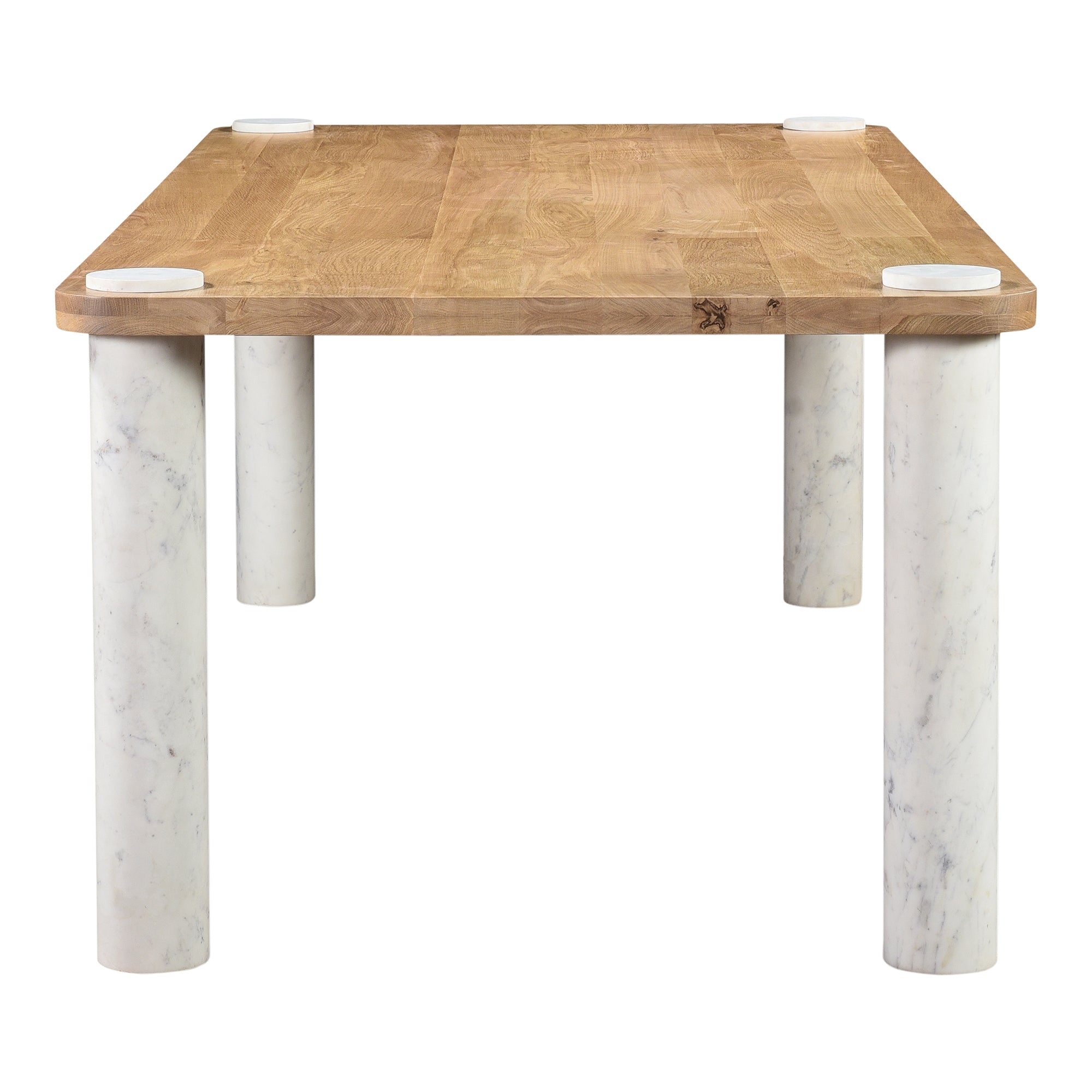 Century Dining Table Natural White Marble Leg