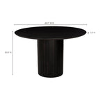 Povera Round Dining Table Black