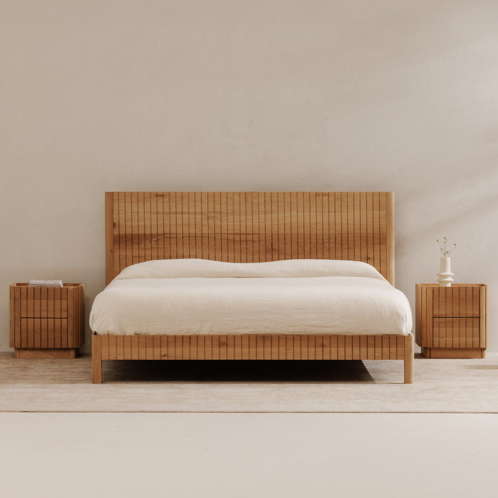 Povera Queen Bed Natural Oak