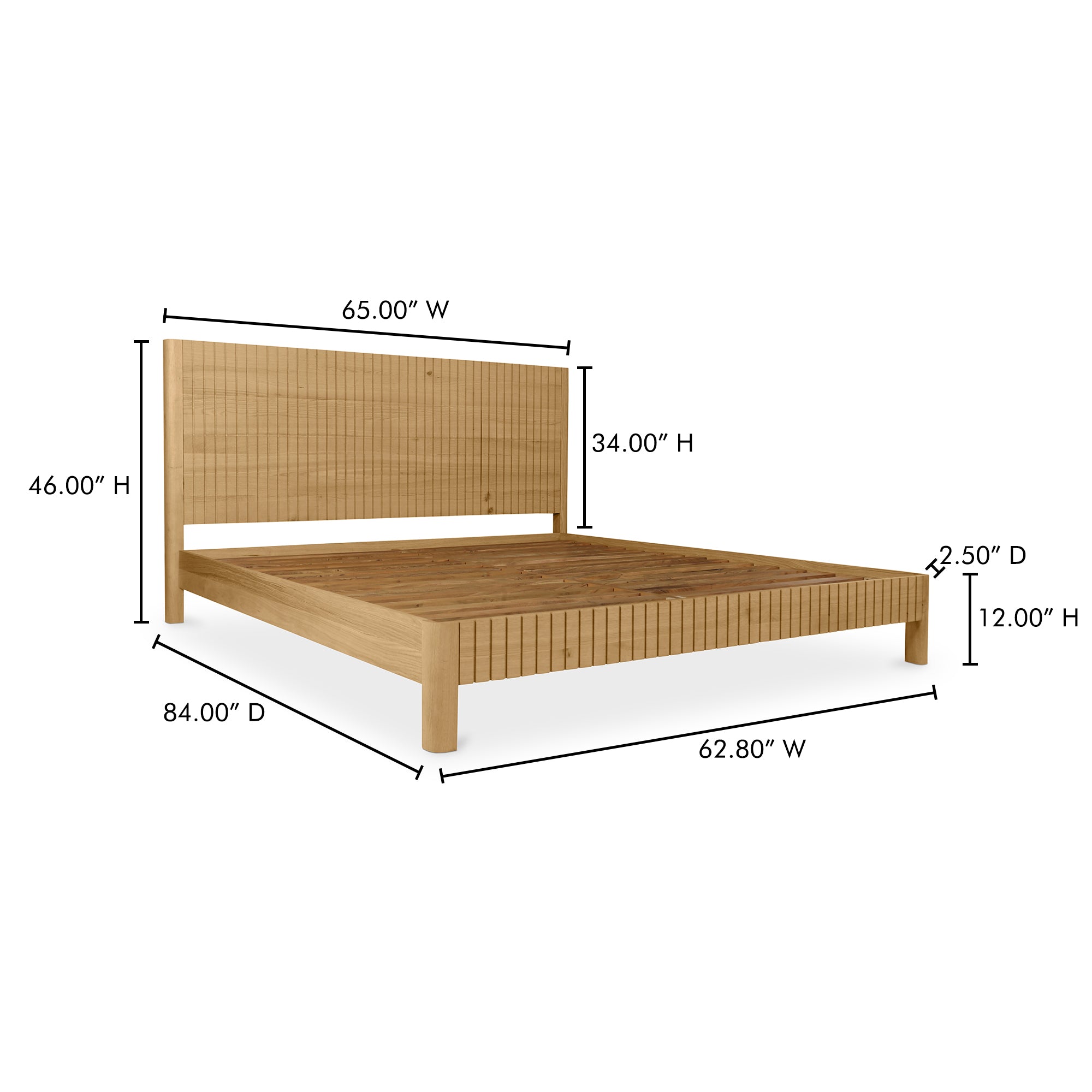 Povera Queen Bed Natural Oak