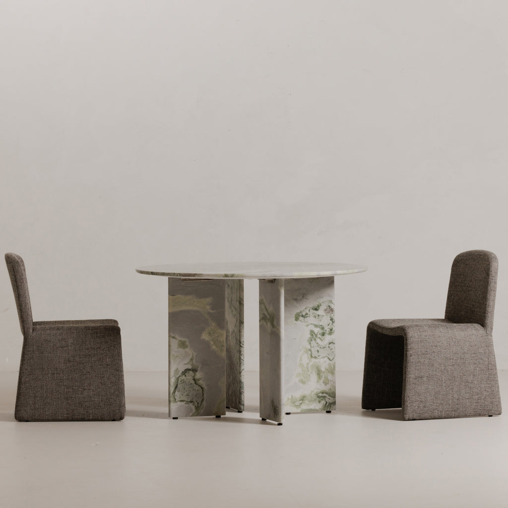 Celia Round Dining Table Green Onyx Marble