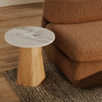 Evelyn Accent Table Ashen Grey Matrix Marble