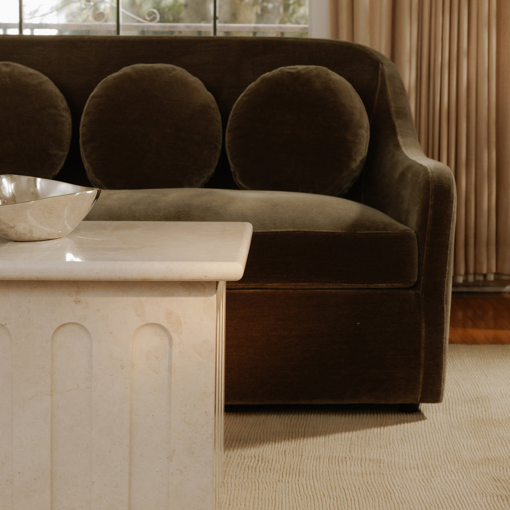 Forum Side Table Cream Beige Marble