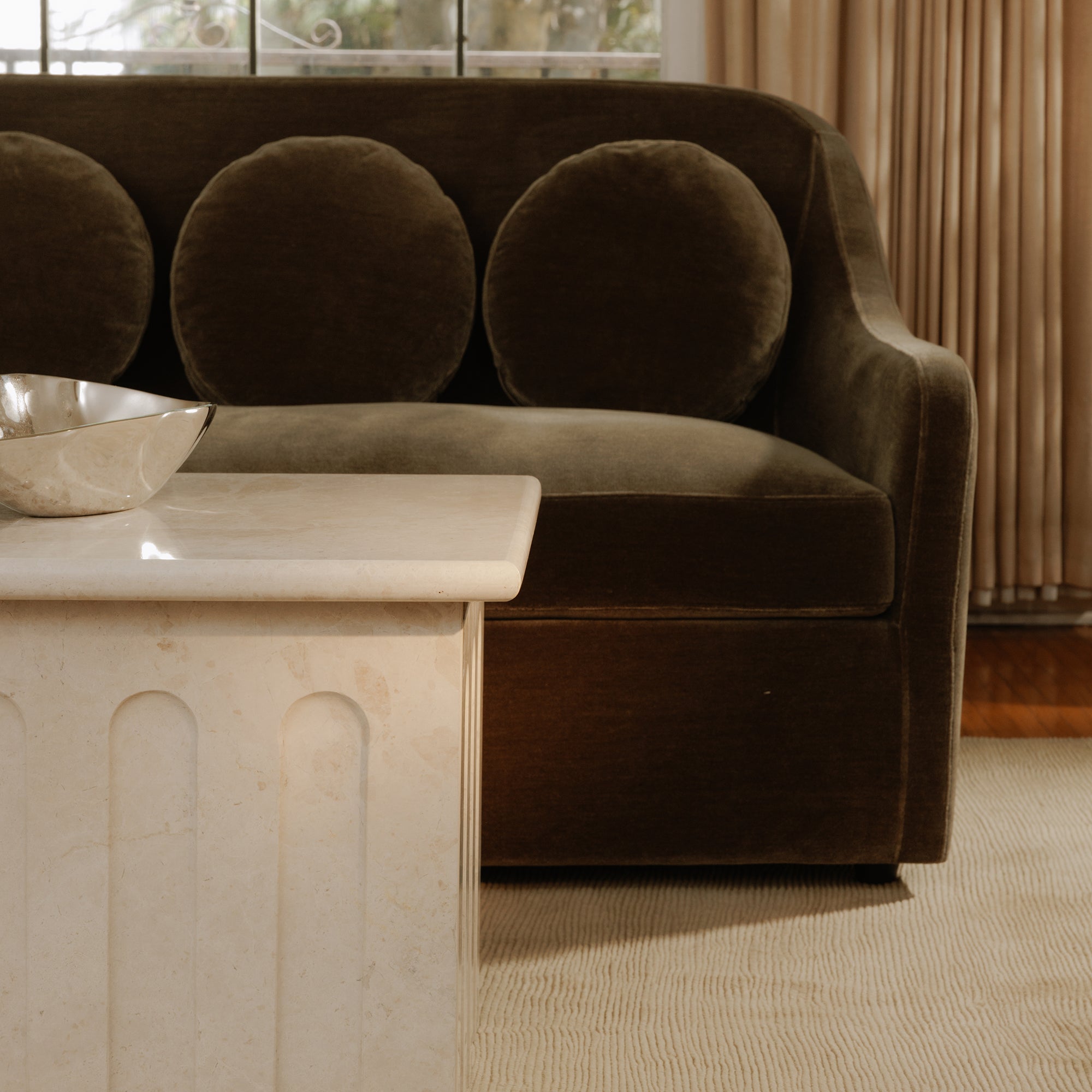 Forum Side Table Cream Beige Marble