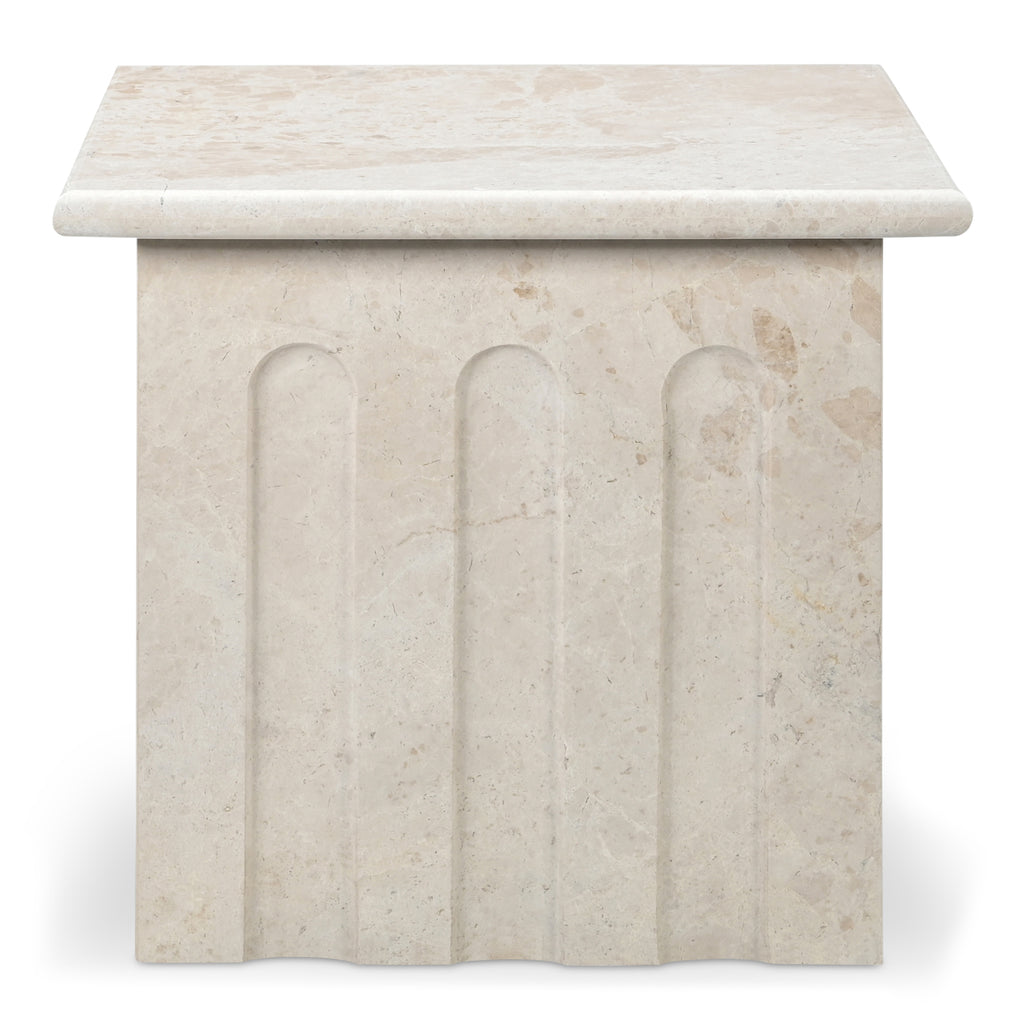 Forum Side Table Cream Beige Marble