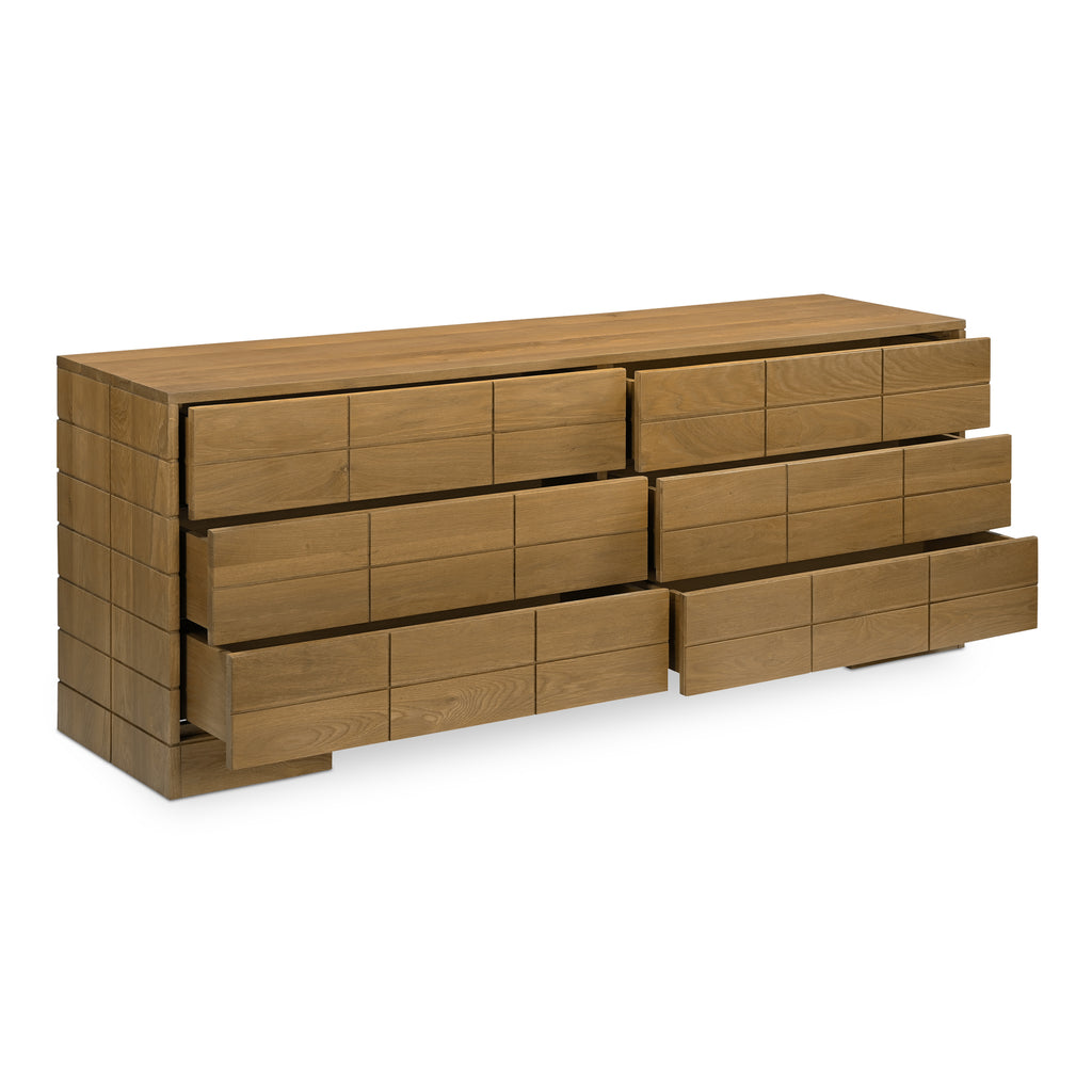Gia 6 Drawer Dresser Brown