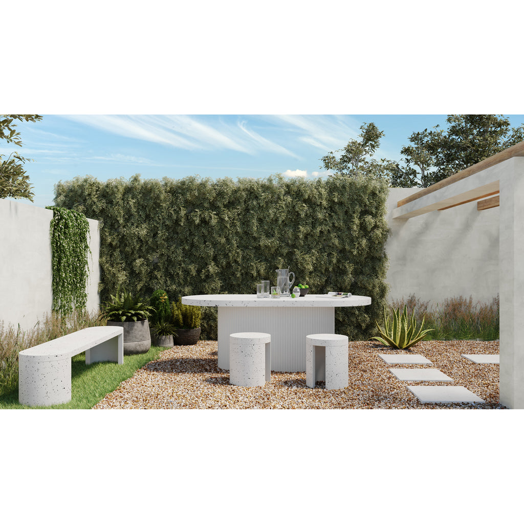 Lyon Outdoor Dining Table White Terrazzo