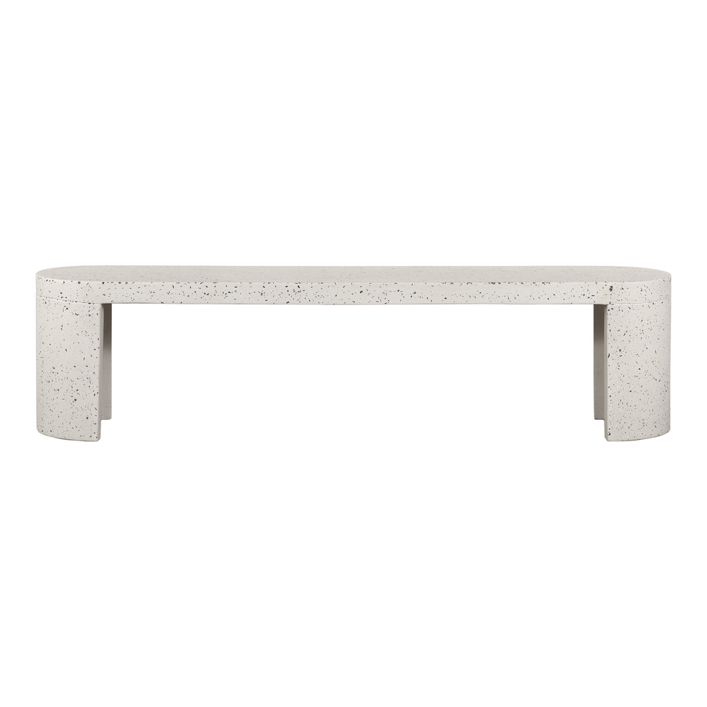 Lyon Outdoor Bench White Terrazzo