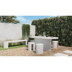 Lyon Outdoor Bench White Terrazzo