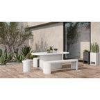 Lyon Outdoor Bench White Terrazzo