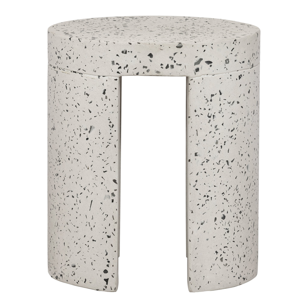 Lyon Outdoor Stool White Terrazzo