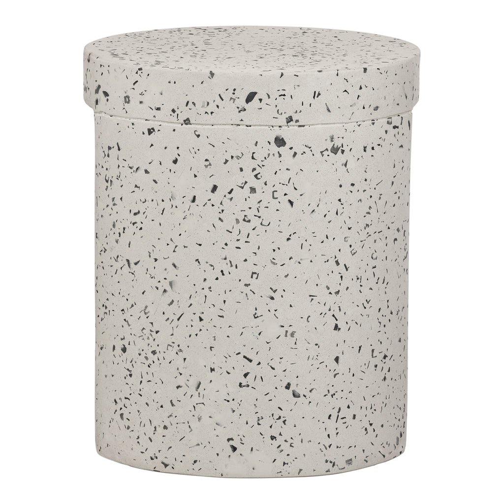 Lyon Outdoor Stool White Terrazzo