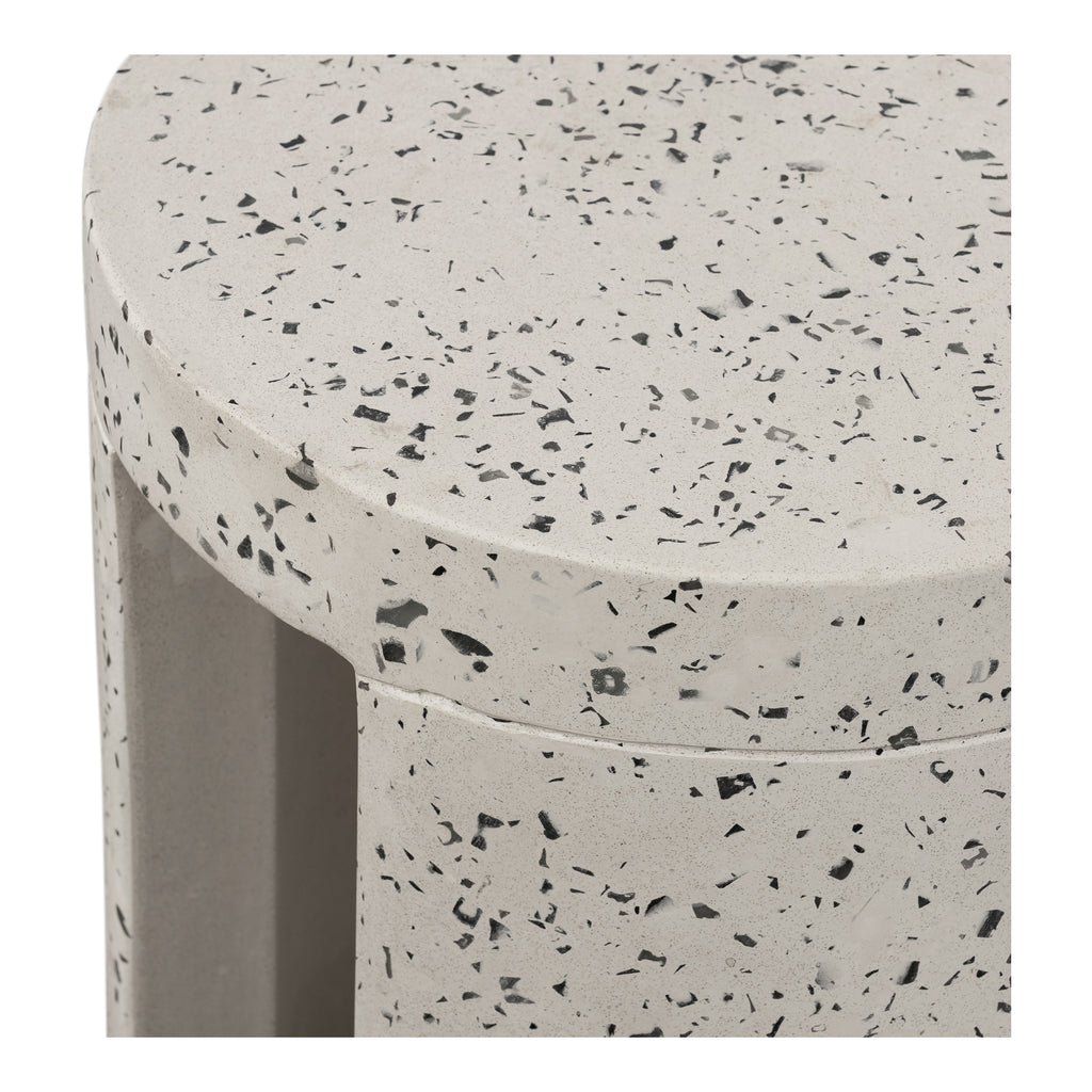 Lyon Outdoor Stool White Terrazzo