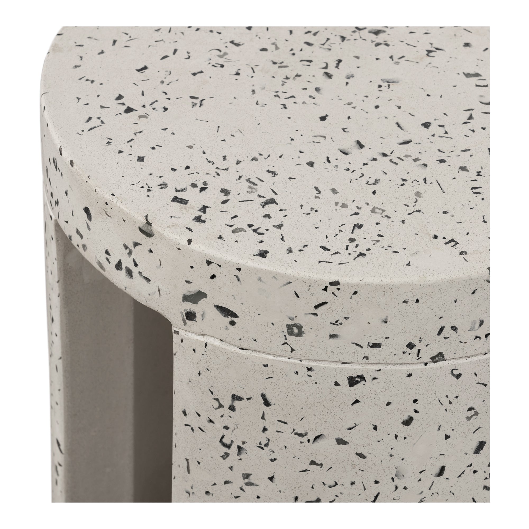 Lyon Outdoor Stool White Terrazzo