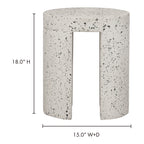 Lyon Outdoor Stool White Terrazzo