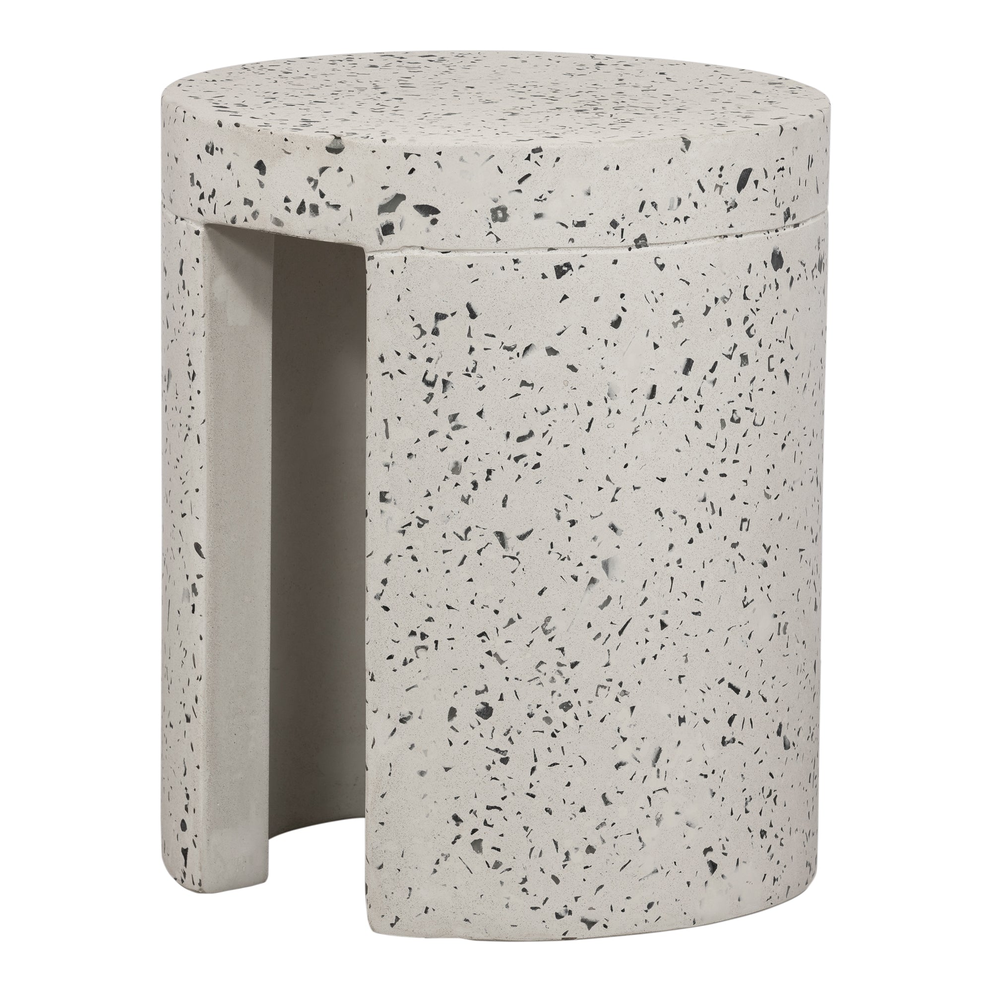 Lyon Outdoor Stool White Terrazzo