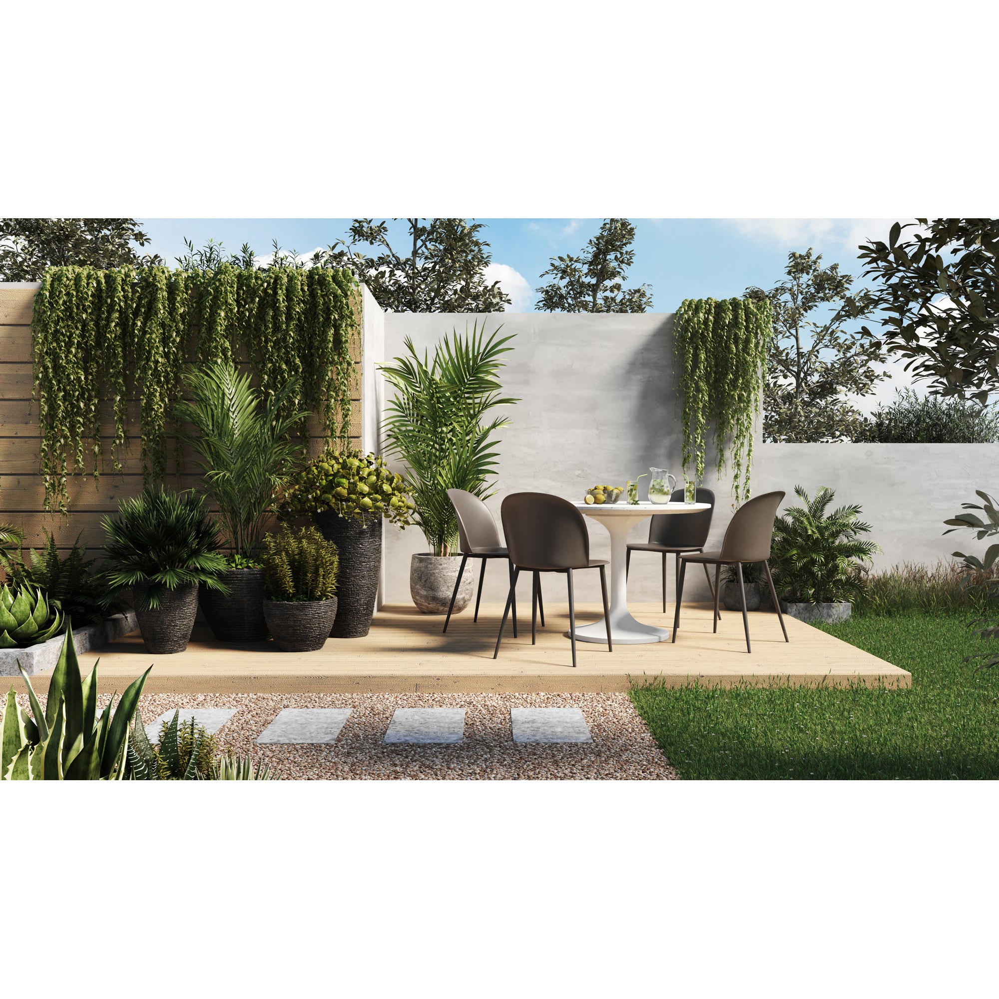 Tuli Outdoor Cafe Table White Terrazzo