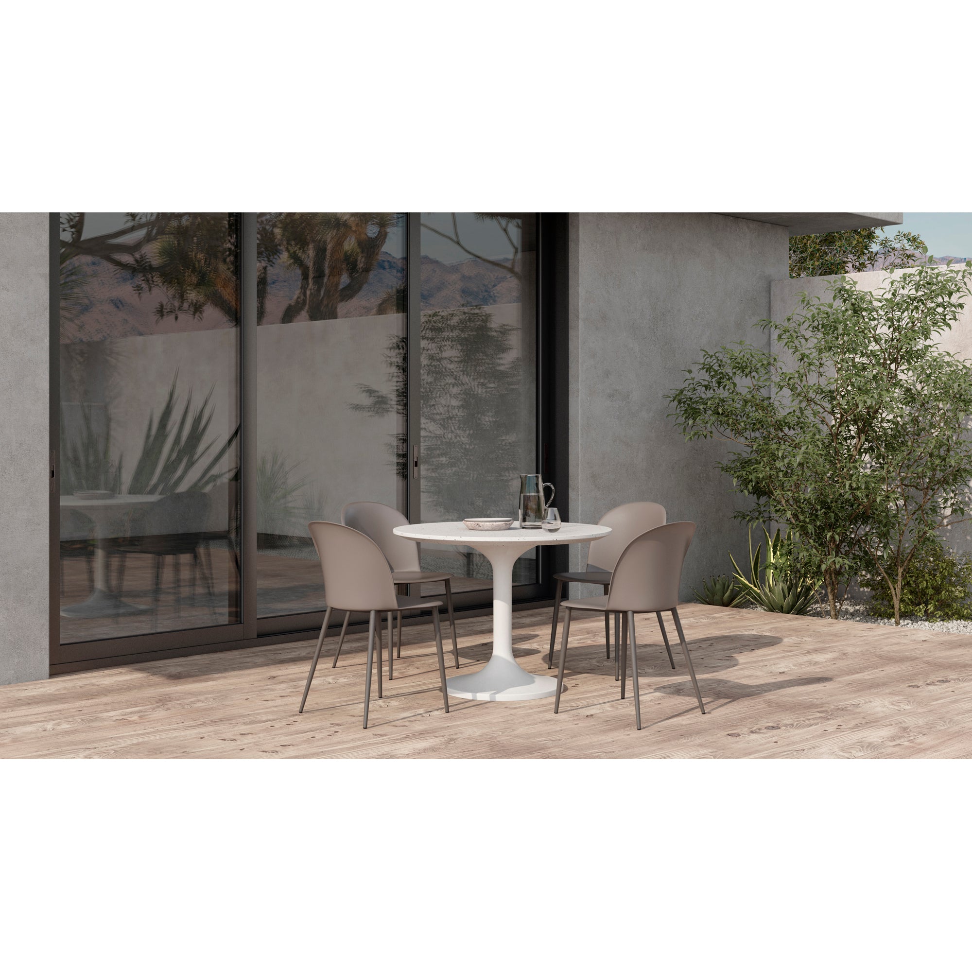 Tuli Outdoor Cafe Table White Terrazzo