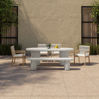 Eris Outdoor Dining Bench White