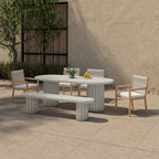 Eris Outdoor Dining Bench White