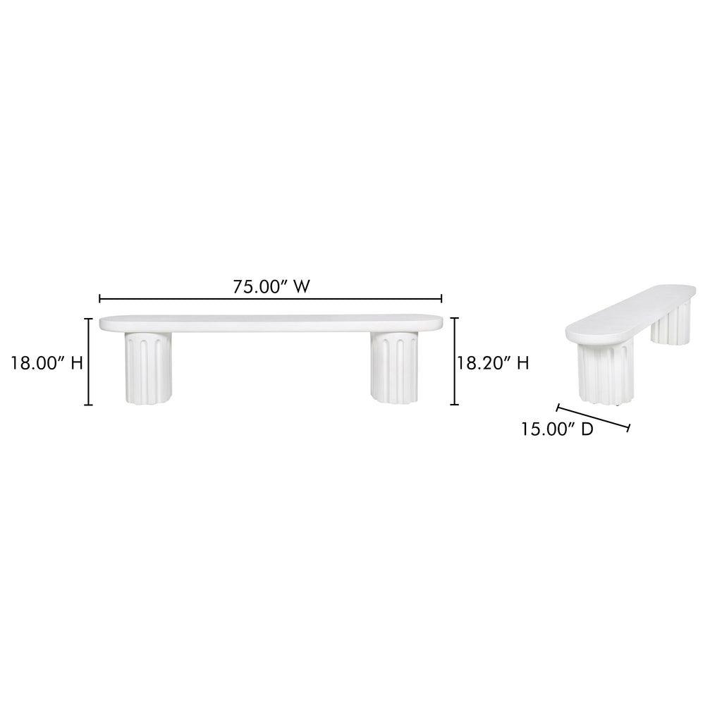 Eris Outdoor Dining Bench White