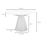 Otago 47In Round  Dining Table White