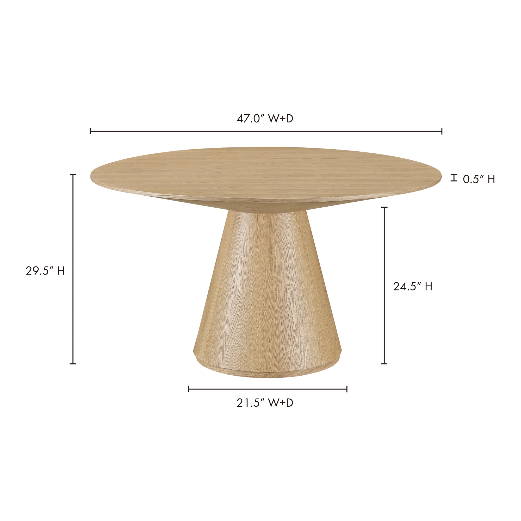 Otago 47In Round Dining Table Oak