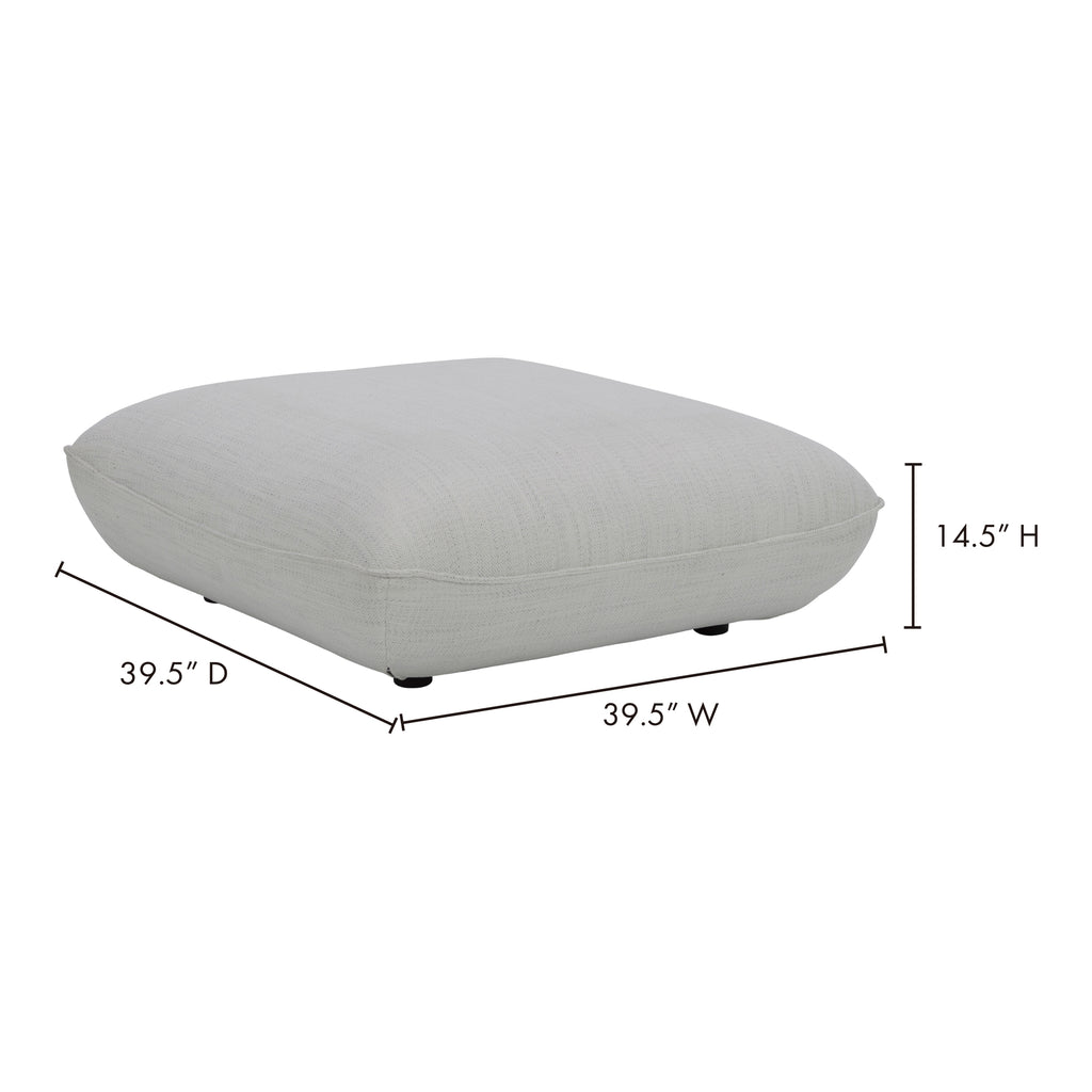 Zeppelin Ottoman Salt Stone White