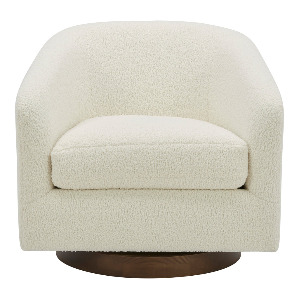 Oscy Swivel Chair Faux Shearling White