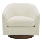 Oscy Swivel Chair Faux Shearling White