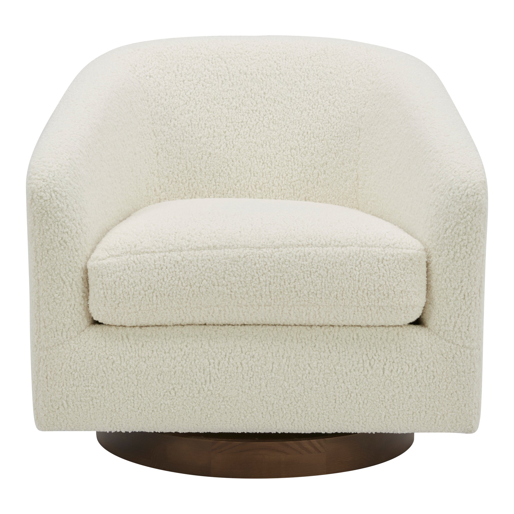 Oscy Swivel Chair Faux Shearling White